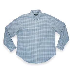 Lauren Ralph Lauren Classic Fit Non Iron‎ Men's Dress Shirt Plaid 17.5 - 36/37